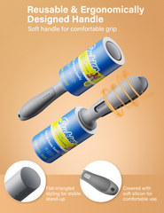 VASSON Lint Roller, 440 Sheets, 4 Rollers Value Pack, Extra Sticky Lint Roller for Clothes, Pet Hair, and Furniture (1 Handle + 440 Sheets)