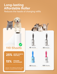 VASSON Lint Roller, 440 Sheets, 4 Rollers Value Pack, Extra Sticky Lint Roller for Clothes, Pet Hair, and Furniture (1 Handle + 440 Sheets)