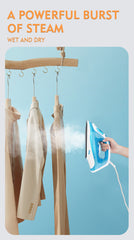 Steam Iron for Clothes,1500 Watts, Non-Stick Soleplate, Powerful Shot of Steam