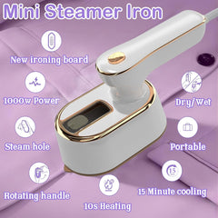 VASSON Travel Steamer Iron for Clothes Mini - Travel Small Size Portable Steamer