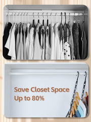 VASSON 10 Pack Black Magic Space Saving Hangers, Premium Smart Hanger Hooks,Sturdy Cascading Hangers with 5 Holes for Heavy Clothes