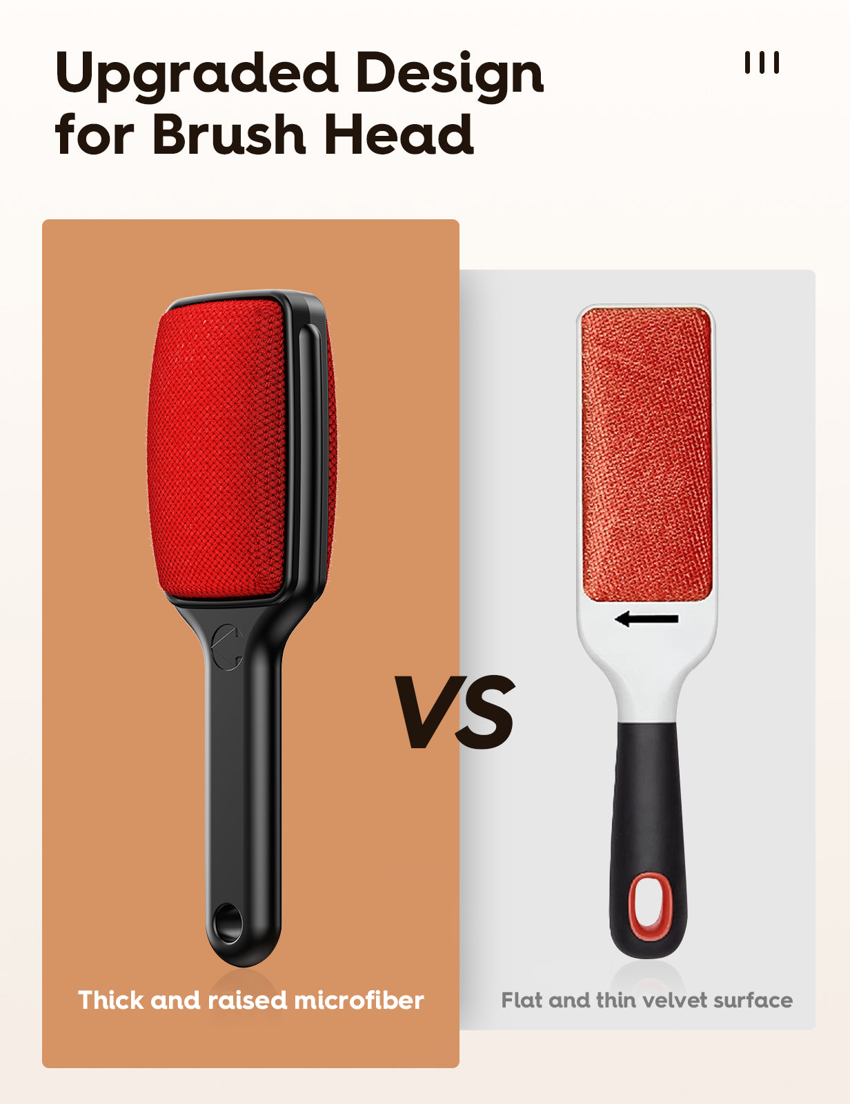 VASSON Lint Brush, Double-Sided Lint Remover Brush, Lint Brushes for Clothes, Reusable Velvet lint Brush, Coat Lint Brush