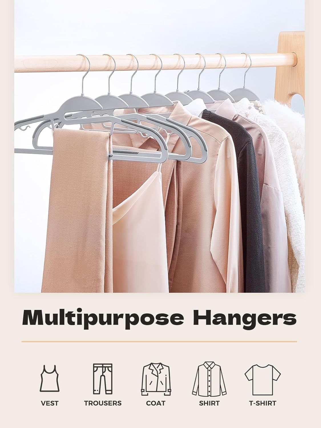 VASSON Tank Top Hanger, Rotatable Bra Organzier for Closet, Max 24 Storage Capacity Sport Bra Holder