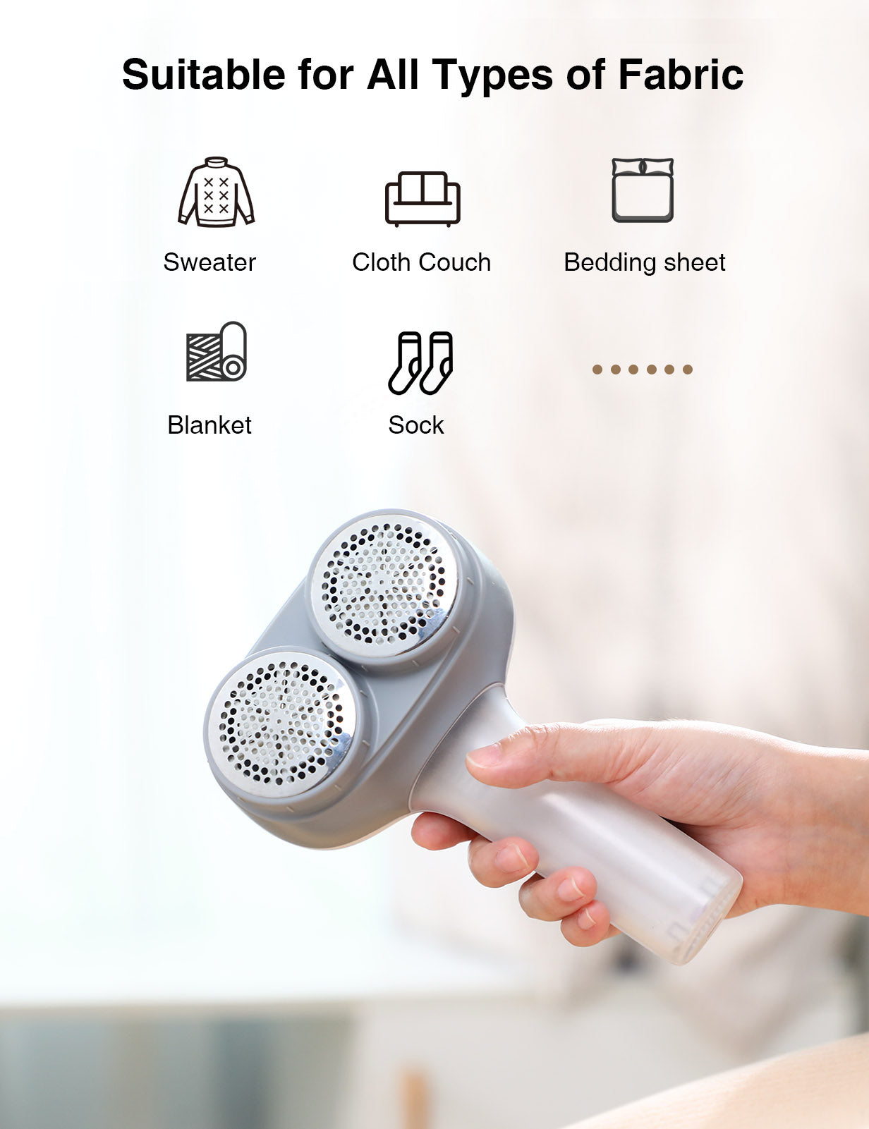 VASSON Fabric Shaver Electric Lint Remover Rechargeable Lint Shaver Sweater Shavers to Remove Pilling Large Fuzz Remover for Clothes Couch