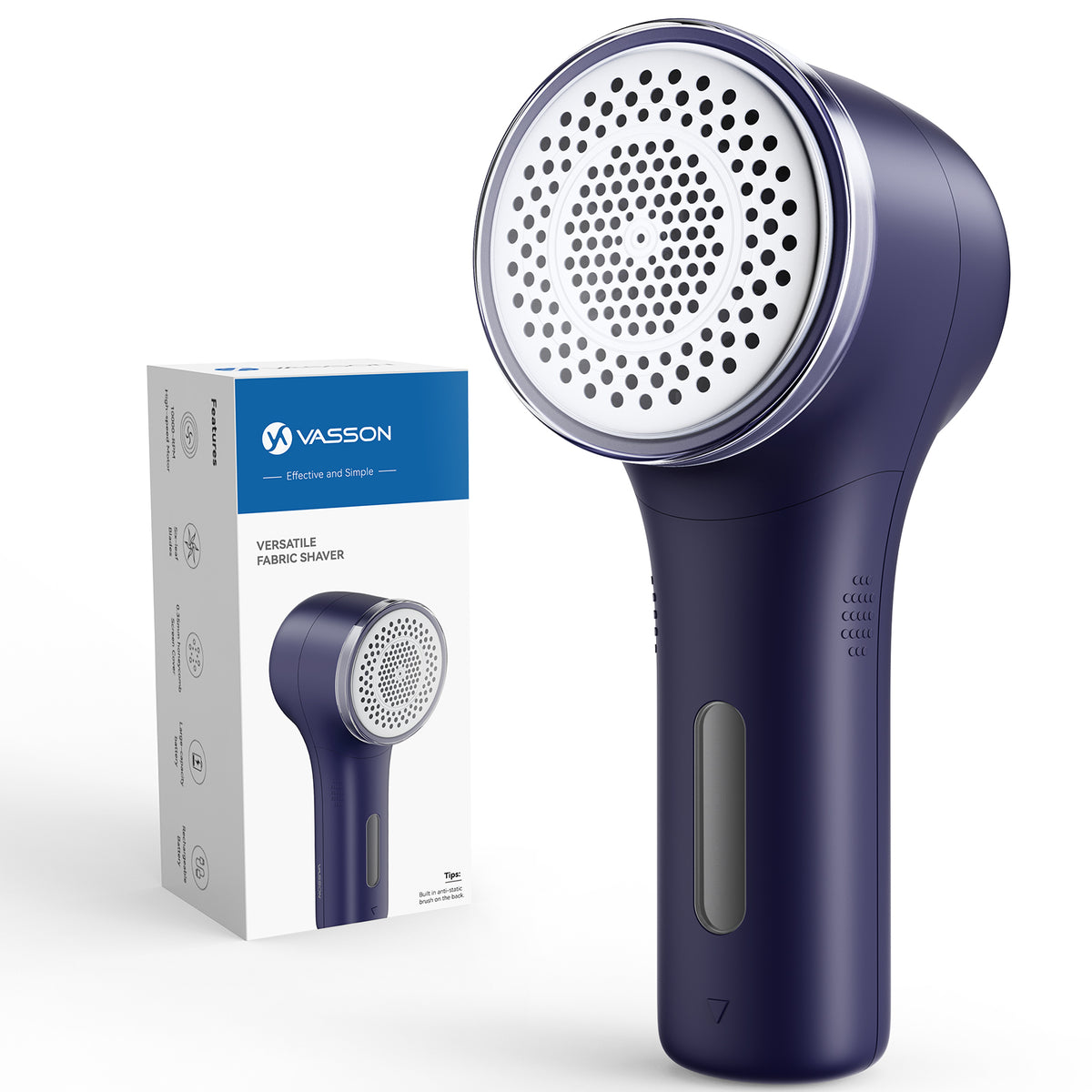 VASSON Fabric Shaver, Sweater Shavers to Remove Pilling, High-Perf Defuzzer, Rechargeable Electric Lint Shaver for Fuzz and Lint Balls from Clothing, Upholstery, Bedding